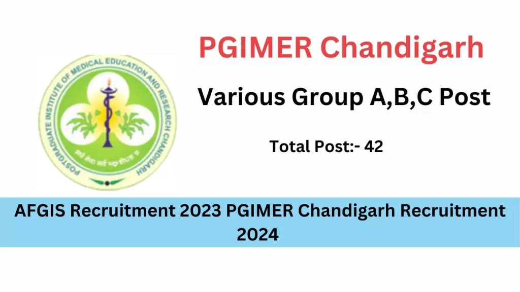 PGIMER Chandigarh Recruitment 2024 