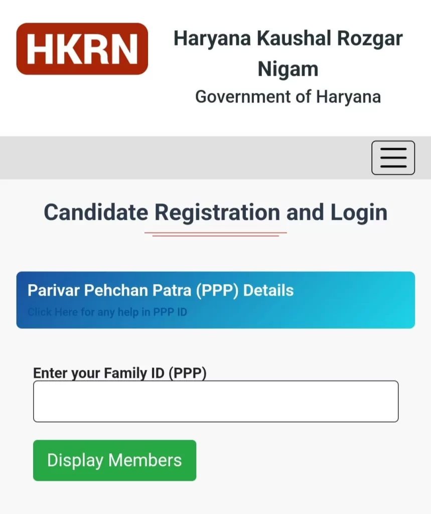 How to Register for Haryana Kaushal Rojgar Nigam Online step 3