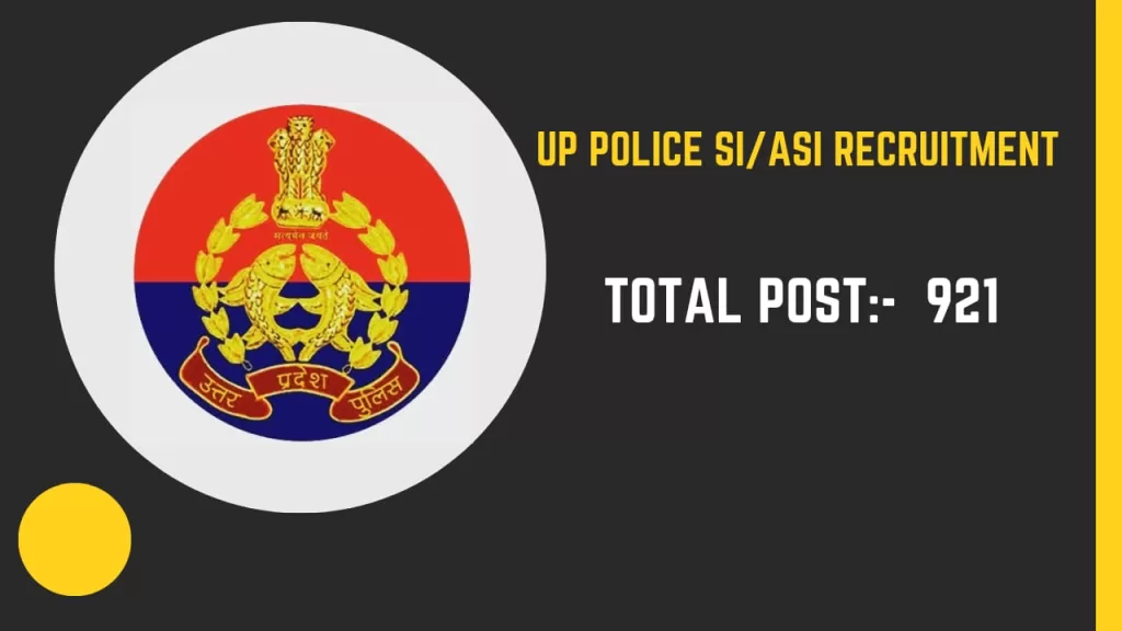 UP Police SI/ASI Recruitment 2024 